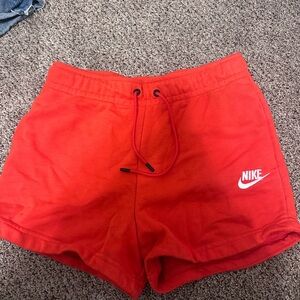 Red Nike sweatshorts